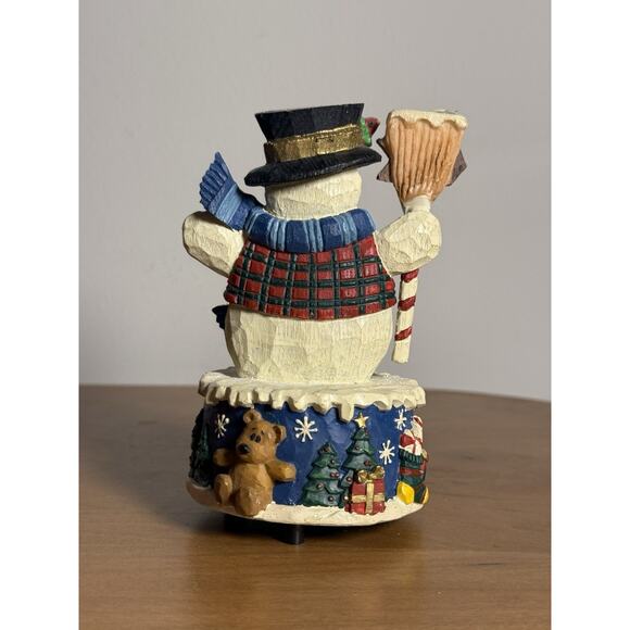 Rare Vintage St. Nicholas Square Musical Snowman Figurine with Box - Picture 3 of 6